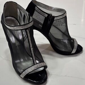 Caparros Black MESH Heels with Silver Accents